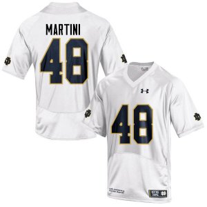 Notre Dame Fighting Irish Men's Greer Martini #48 White Under Armour Authentic Stitched College NCAA Football Jersey ZXG6099CU